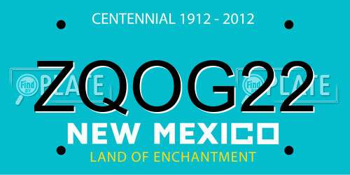 ZQOG22 New Mexico License Plate