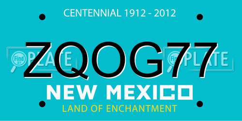 ZQOG77 New Mexico License Plate
