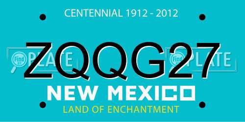 ZQQG27 New Mexico License Plate