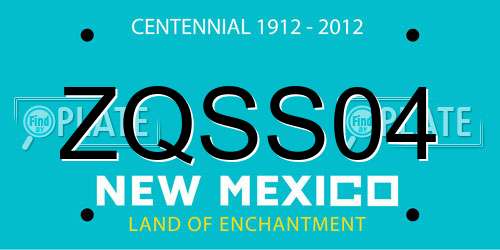 ZQSS04 New Mexico License Plate
