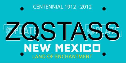 ZQSTASS New Mexico License Plate