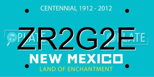 ZR2G2E New Mexico License Plate