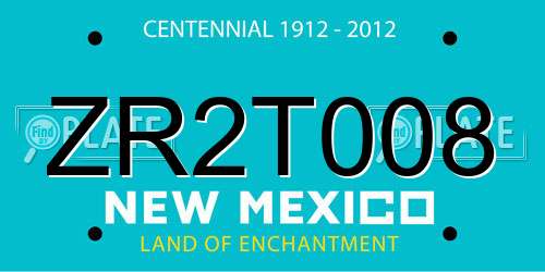 ZR2T008 New Mexico License Plate