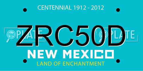 ZRC50D New Mexico License Plate