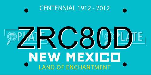 ZRC80D New Mexico License Plate