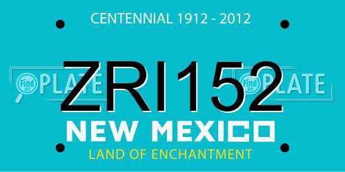 ZRI152 New Mexico License Plate