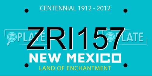ZRI157 New Mexico License Plate