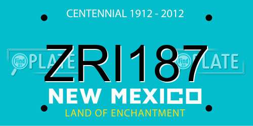 ZRI187 New Mexico License Plate