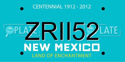 ZRII52 New Mexico License Plate