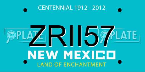 ZRII57 New Mexico License Plate