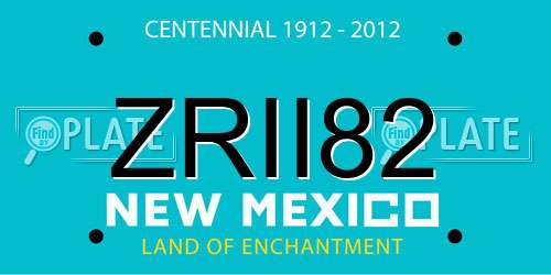 ZRII82 New Mexico License Plate