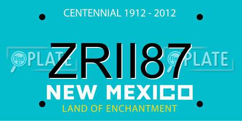 ZRII87 New Mexico License Plate