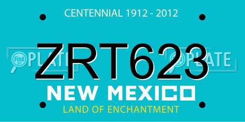 ZRT623 New Mexico License Plate