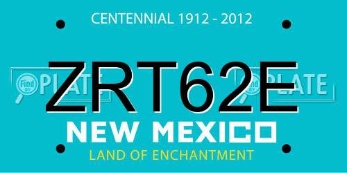 ZRT62E New Mexico License Plate