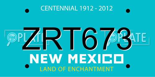 ZRT673 New Mexico License Plate