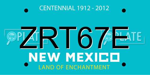 ZRT67E New Mexico License Plate