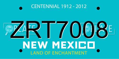 ZRT7008 New Mexico License Plate