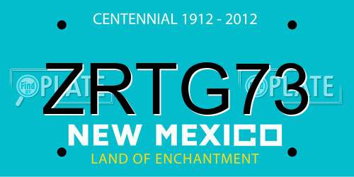 ZRTG73 New Mexico License Plate