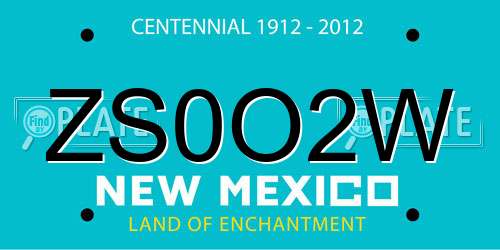 ZS0O2W New Mexico License Plate
