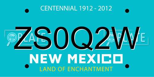 ZS0Q2W New Mexico License Plate
