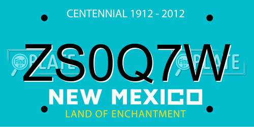 ZS0Q7W New Mexico License Plate