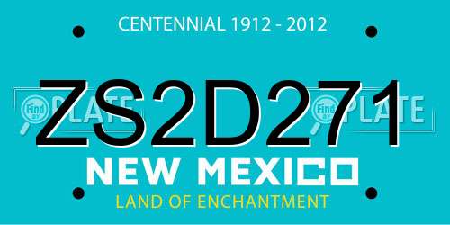 ZS2D271 New Mexico License Plate
