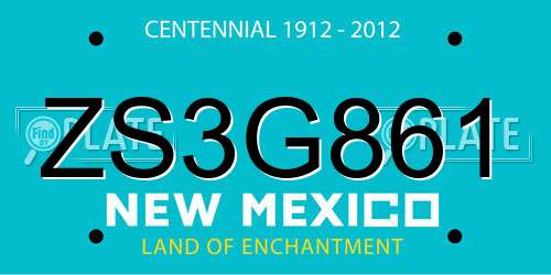ZS3G861 New Mexico License Plate