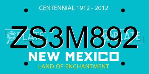 ZS3M892 New Mexico License Plate