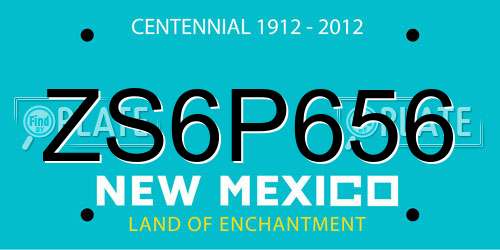ZS6P656 New Mexico License Plate