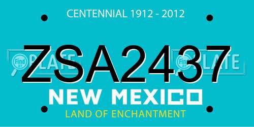ZSA2437 New Mexico License Plate