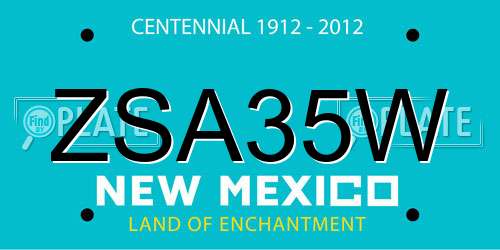 ZSA35W New Mexico License Plate