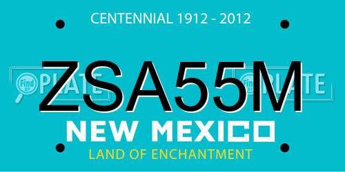 ZSA55M New Mexico License Plate