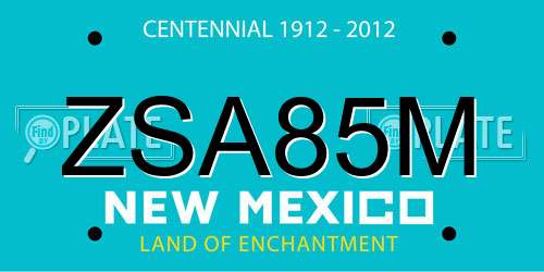 ZSA85M New Mexico License Plate