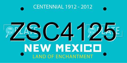 ZSC4125 New Mexico License Plate