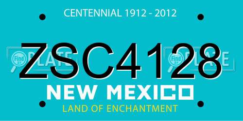 ZSC4128 New Mexico License Plate