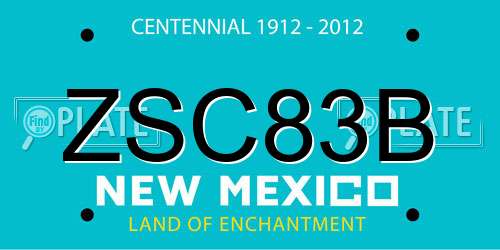 ZSC83B New Mexico License Plate