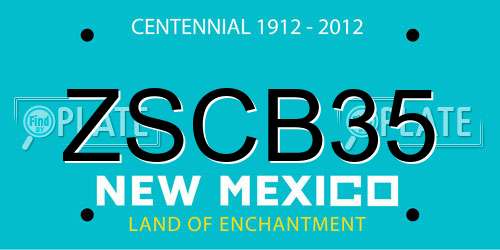 ZSCB35 New Mexico License Plate