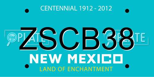 ZSCB38 New Mexico License Plate