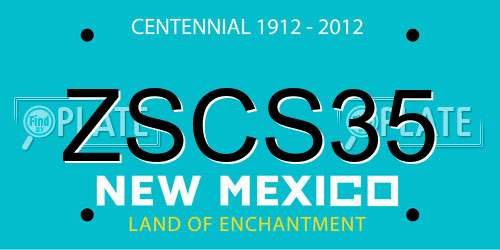 ZSCS35 New Mexico License Plate