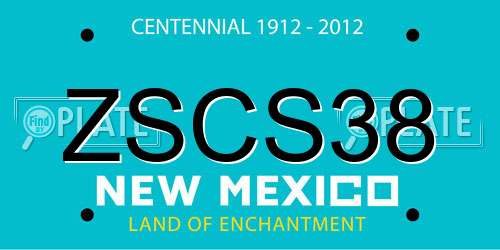 ZSCS38 New Mexico License Plate