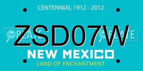 ZSD07W New Mexico License Plate