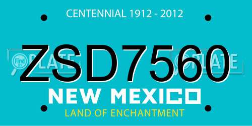 ZSD7560 New Mexico License Plate