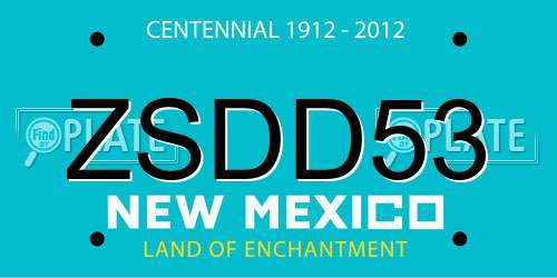 ZSDD53 New Mexico License Plate