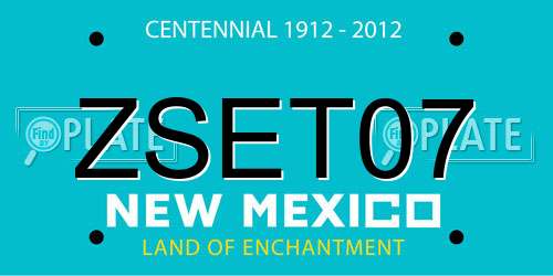 ZSET07 New Mexico License Plate