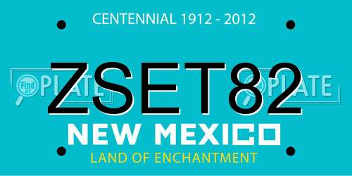 ZSET82 New Mexico License Plate
