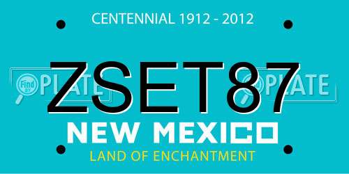 ZSET87 New Mexico License Plate