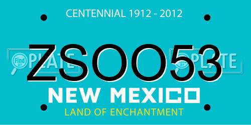 ZSOO53 New Mexico License Plate
