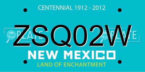 ZSQ02W New Mexico License Plate