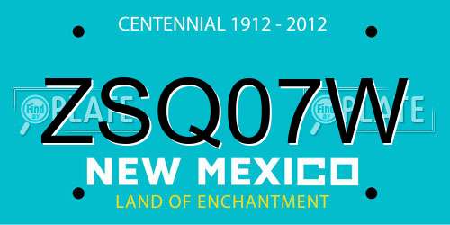 ZSQ07W New Mexico License Plate