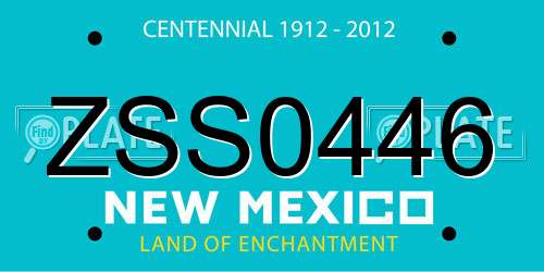 ZSS0446 New Mexico License Plate